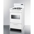 Summit Appliance Div. Summit-DLX Gas Range, Slim 20"W, Elec. Ignition, Digital Clock/Timer, Oven Window, Light WNM1307KW